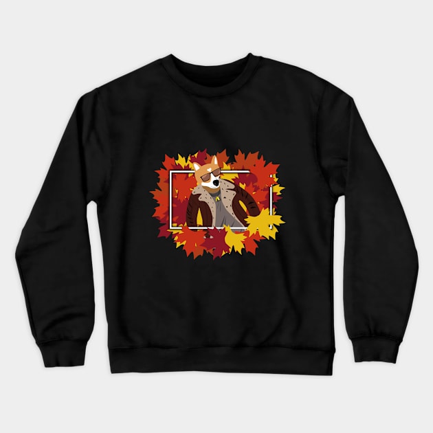 Autumn corgi Crewneck Sweatshirt by NekroSketcher